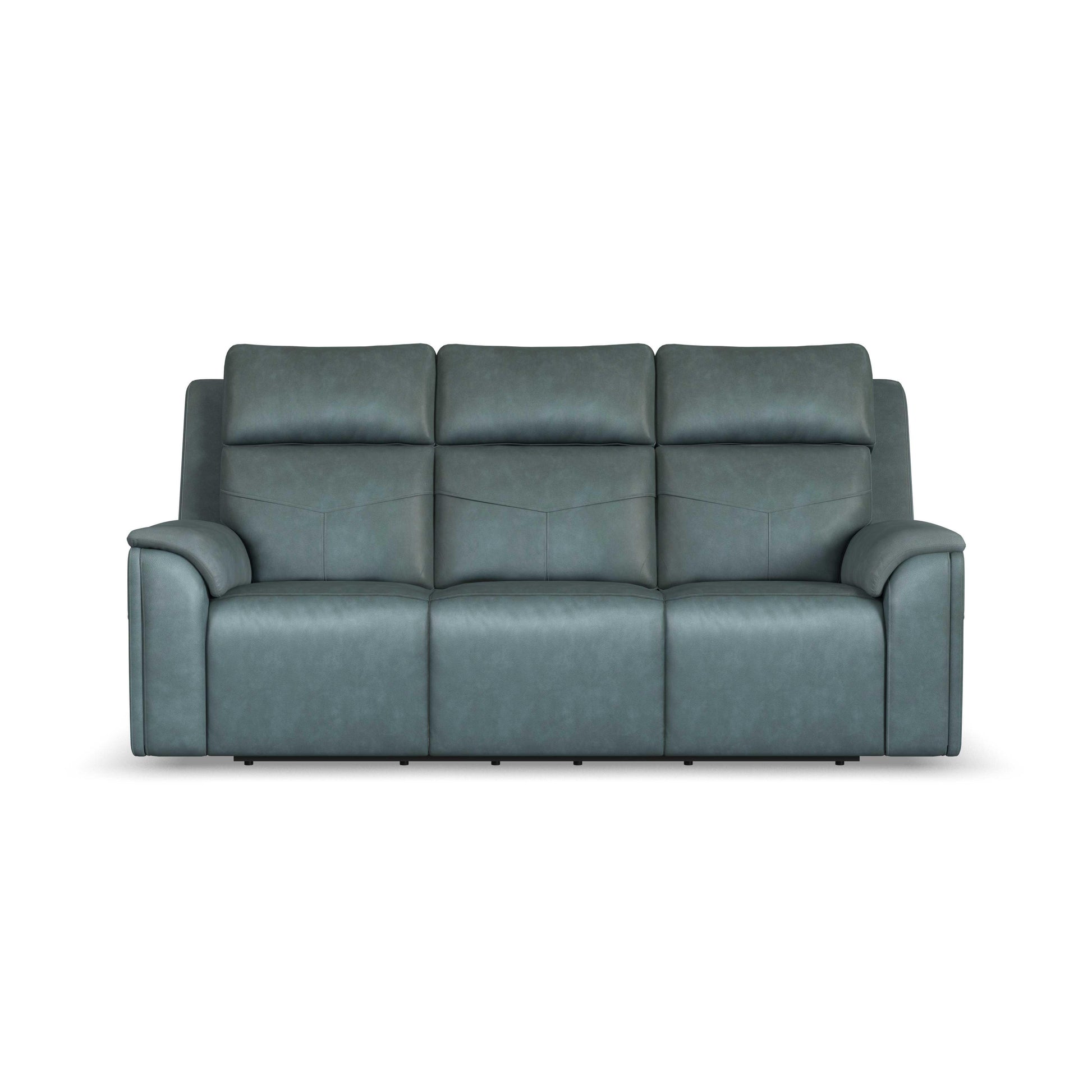 Flexsteel Vernon Power Reclining Sofa with Console, Power Headrest, Lumbar, Heat & Massage
