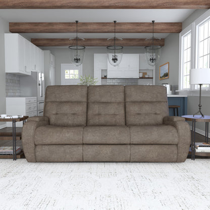 Flexsteel Strait Power Reclining Sofa with Power Headrests