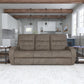 Strait Leather Power Reclining Sofa with Power Headrests - Sisal