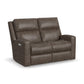 Flexsteel Score Power Reclining Loveseat with Power Headrests & Lumbar