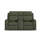 Flexsteel Felix Leather Power Reclining Loveseat with Console, Power Headrest, Lumbar, Heat & Massage