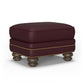 Bay Bridge Leather Ottoman - Ruby