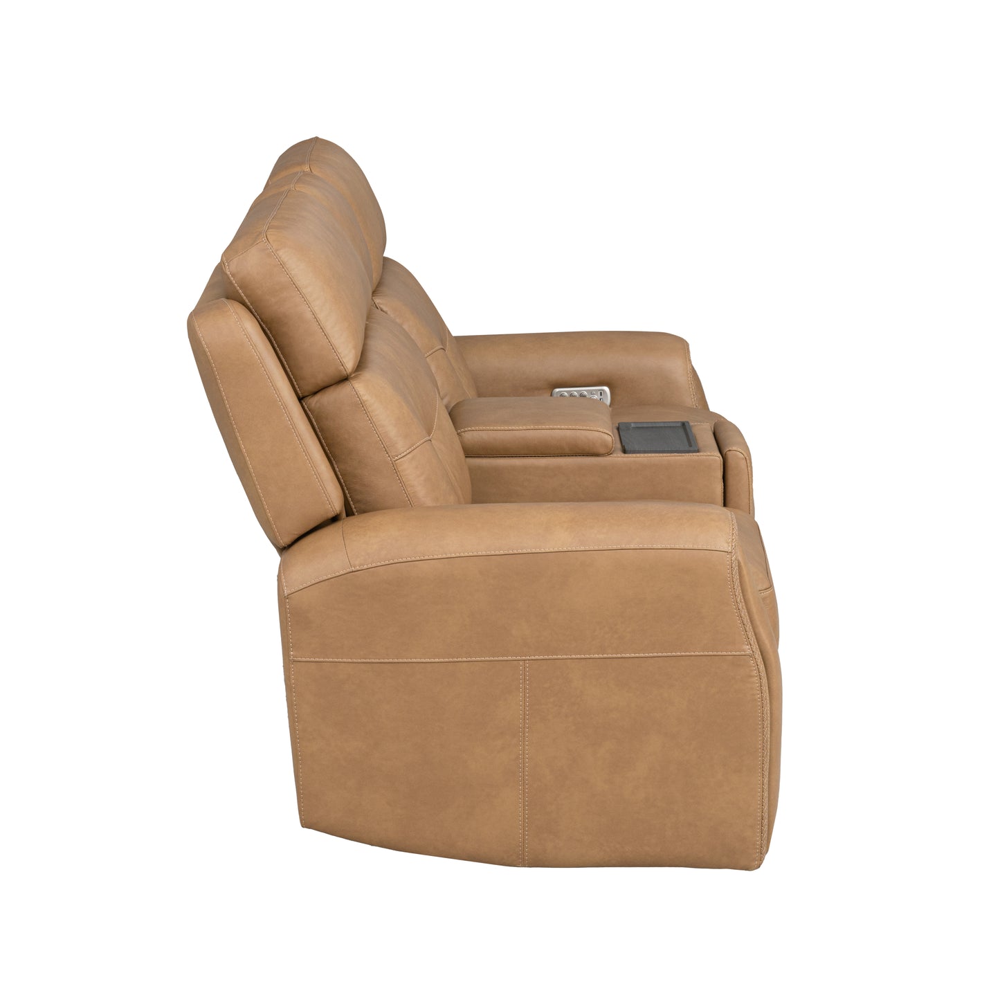 Flexsteel Felix Power Reclining Loveseat with Console, Power Headrest, Lumbar, Heat & Massage