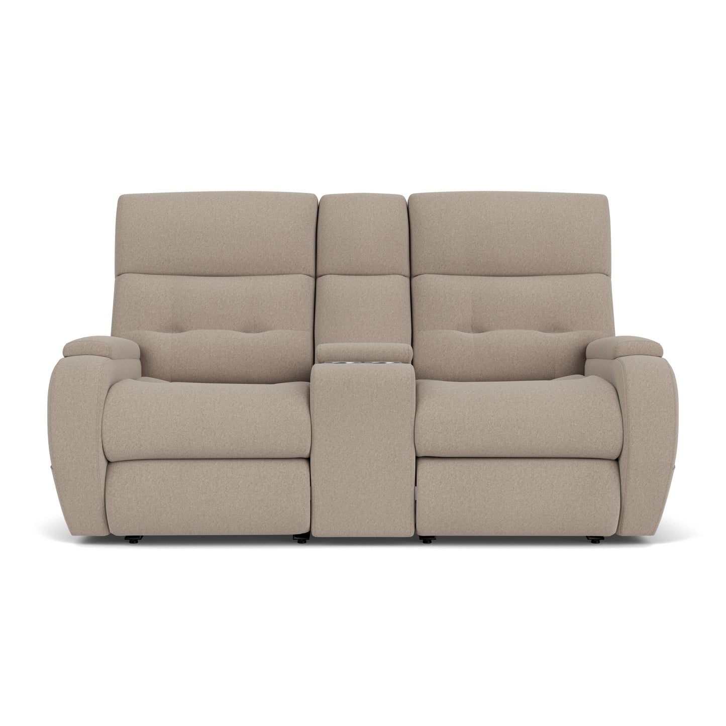 Flexsteel Strait Power Reclining Loveseat with Console & Power Headrests