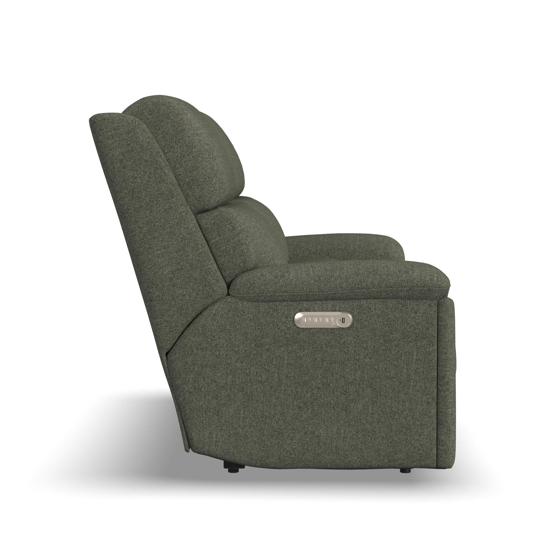 Flexsteel Porter Power Reclining Loveseat with Console, Power Headrest, & Lumbar