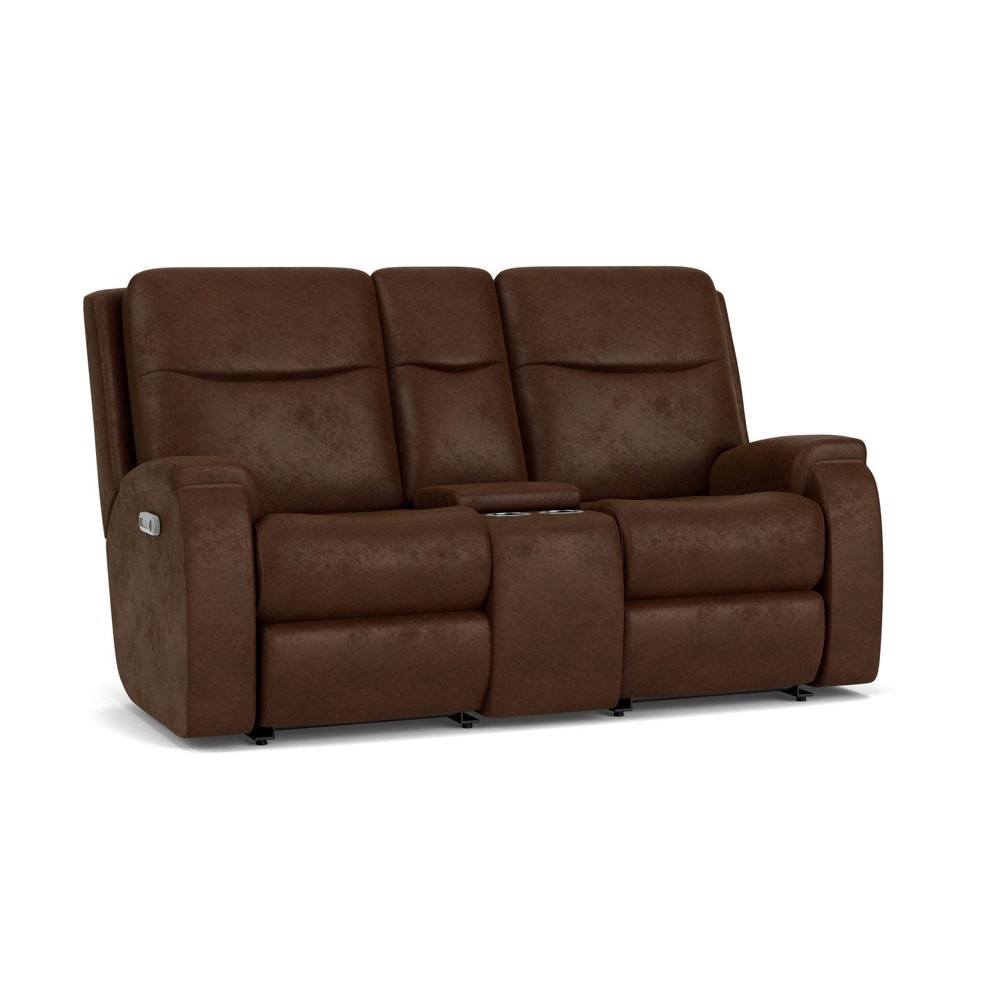 Flexsteel Penn Power Reclining Loveseat with Console & Power Headrests & Lumbar