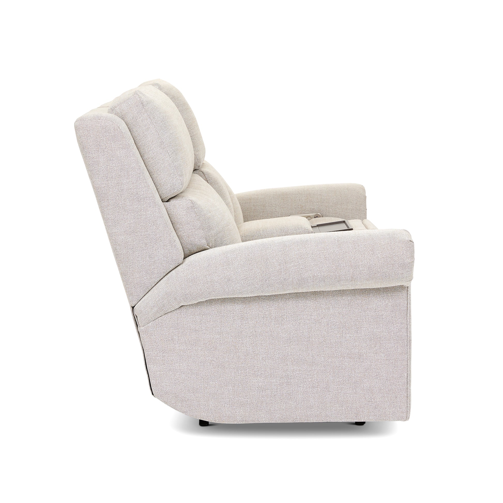 Flexsteel Bernard Power Reclining Loveseat with Console, Power Headrest, & Lumbar