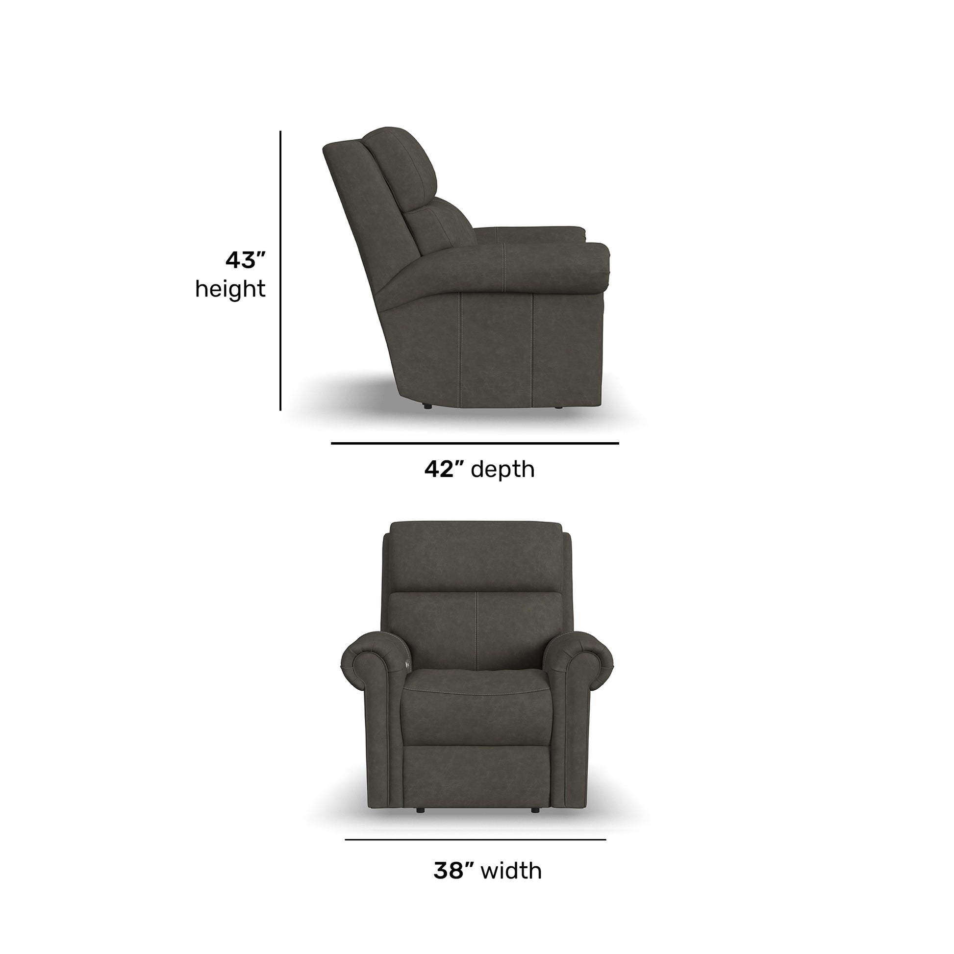 Flexsteel Bernard Power Recliner with Power Headrest & Lumbar