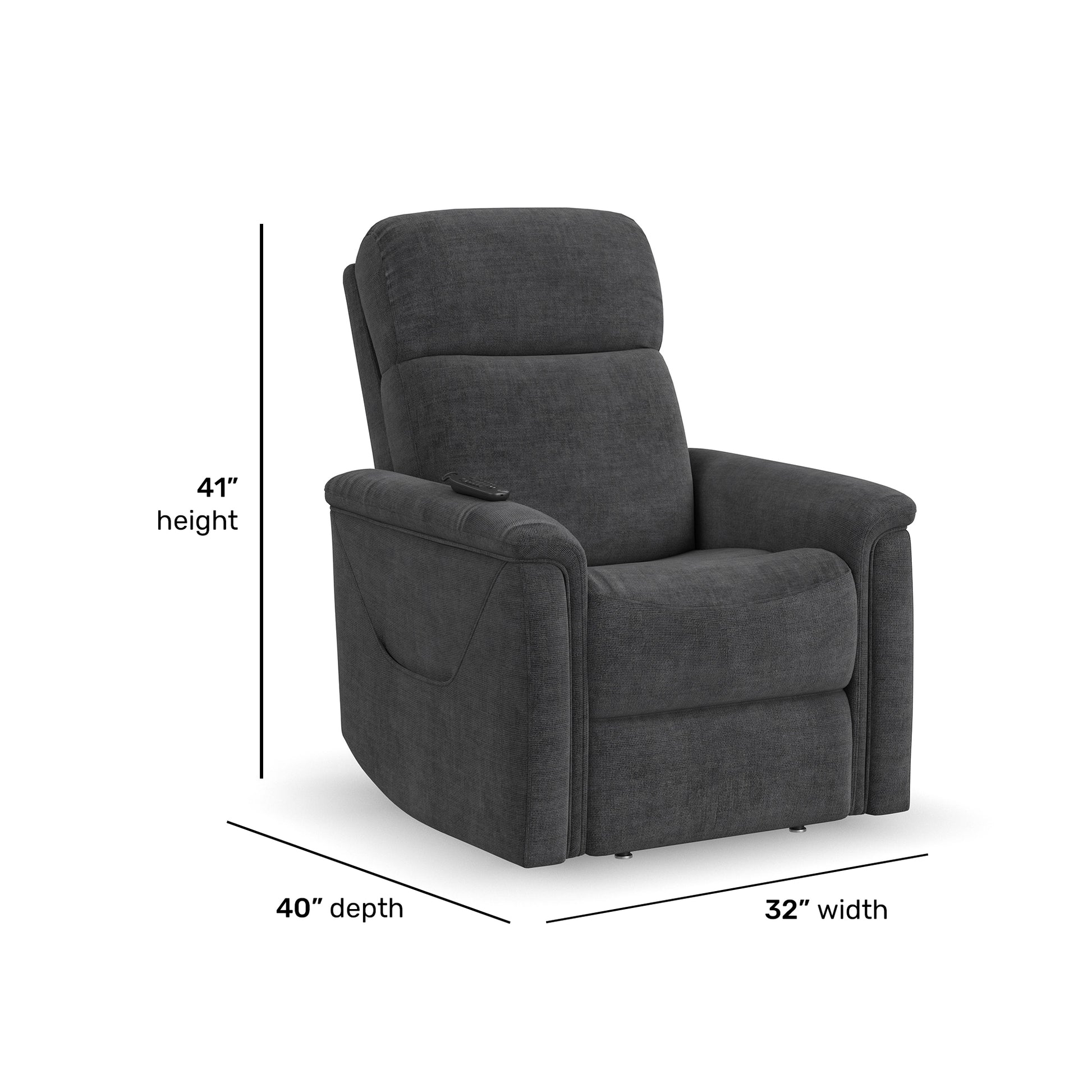 Flexsteel Luma Petite Petite Power Lift Recliner with Power Headrest, Lumbar, Heat & Massage