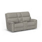 Flexsteel Porter Power Reclining Loveseat with Console, Power Headrests & Lumbar