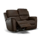 Flexsteel Henry Power Reclining Loveseat with Power Headrests & Lumbar