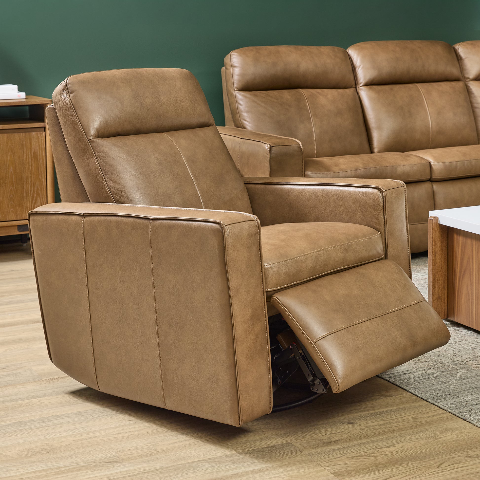 Flexsteel Dutch Power Swivel Gliding Recliner with Power Headrest, Lumbar, Heat & Massage