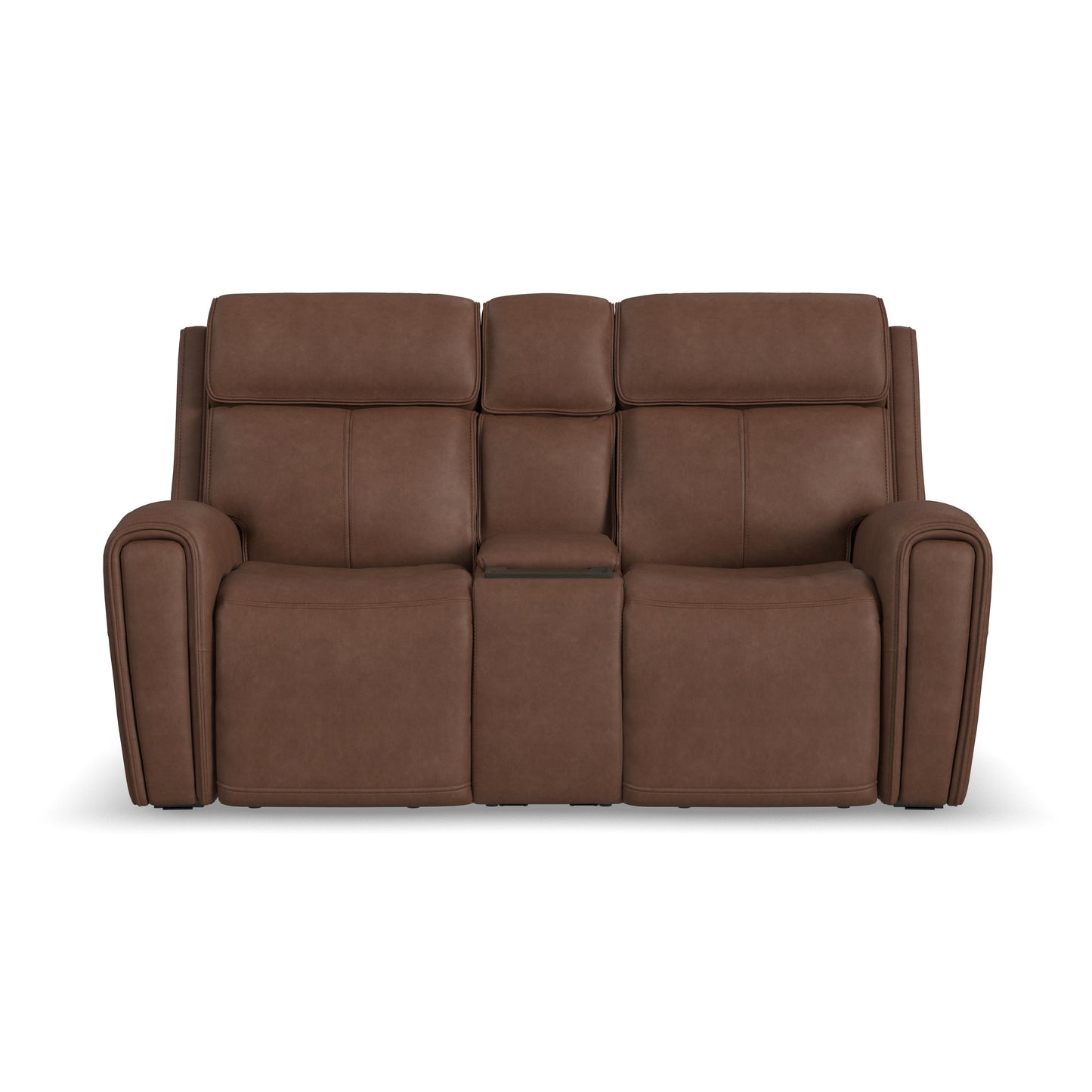 Flexsteel Warren Power Reclining Loveseat with Console, Power Headrest & Lumbar