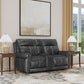 Flexsteel Alexander Power Reclining Loveseat with Console, Power Headrest & Lumbar