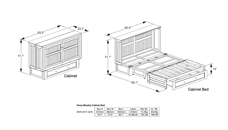 Daisy Murphy Cabinet Bed