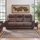 Flexsteel Ranger Power Reclining Sofa with Console, Power Headrest, Lumbar, Heat & Massage