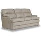 Beige leather sofa on a white background