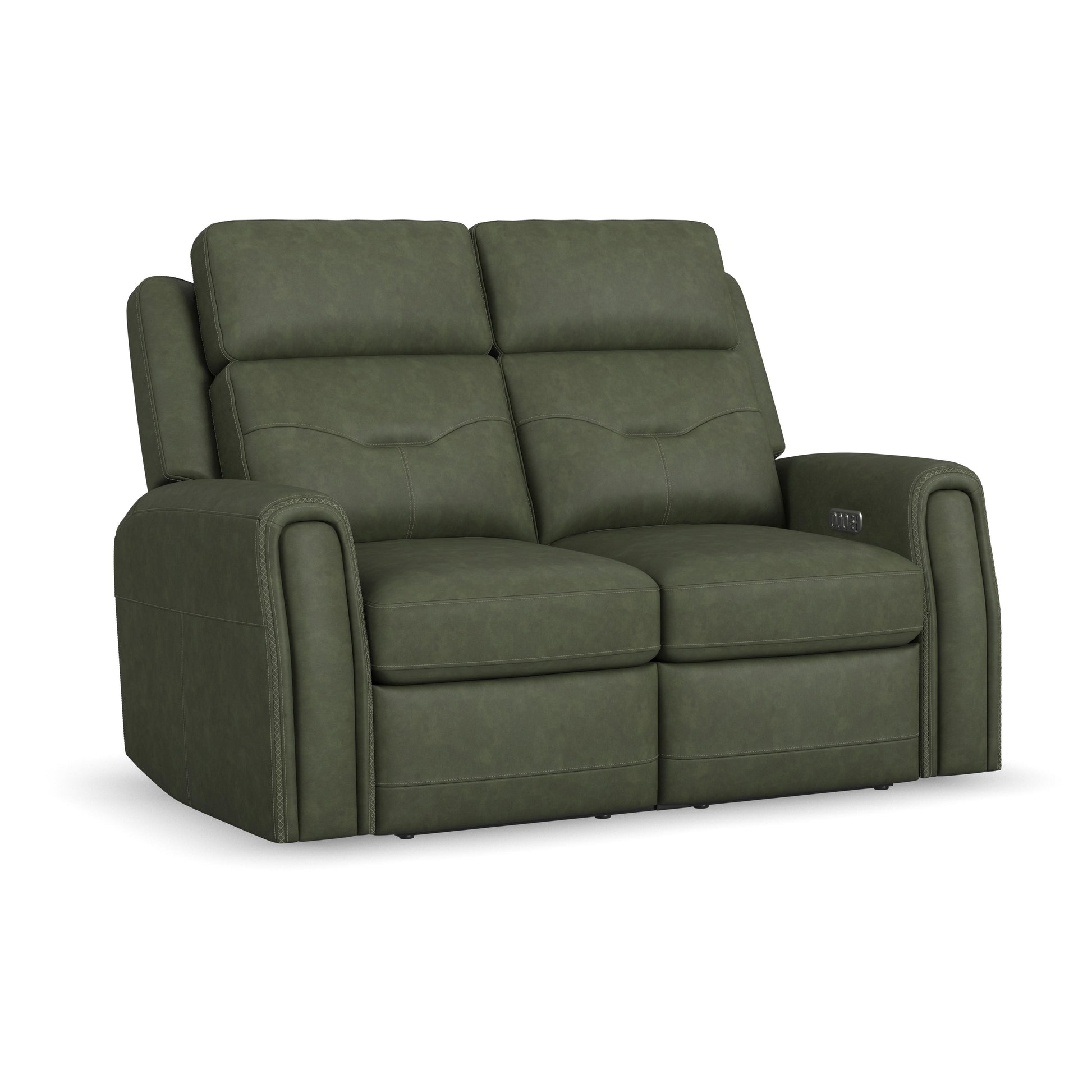 Flexsteel Felix Power Reclining Loveseat with Power Headrest, Lumbar, Heat & Massage