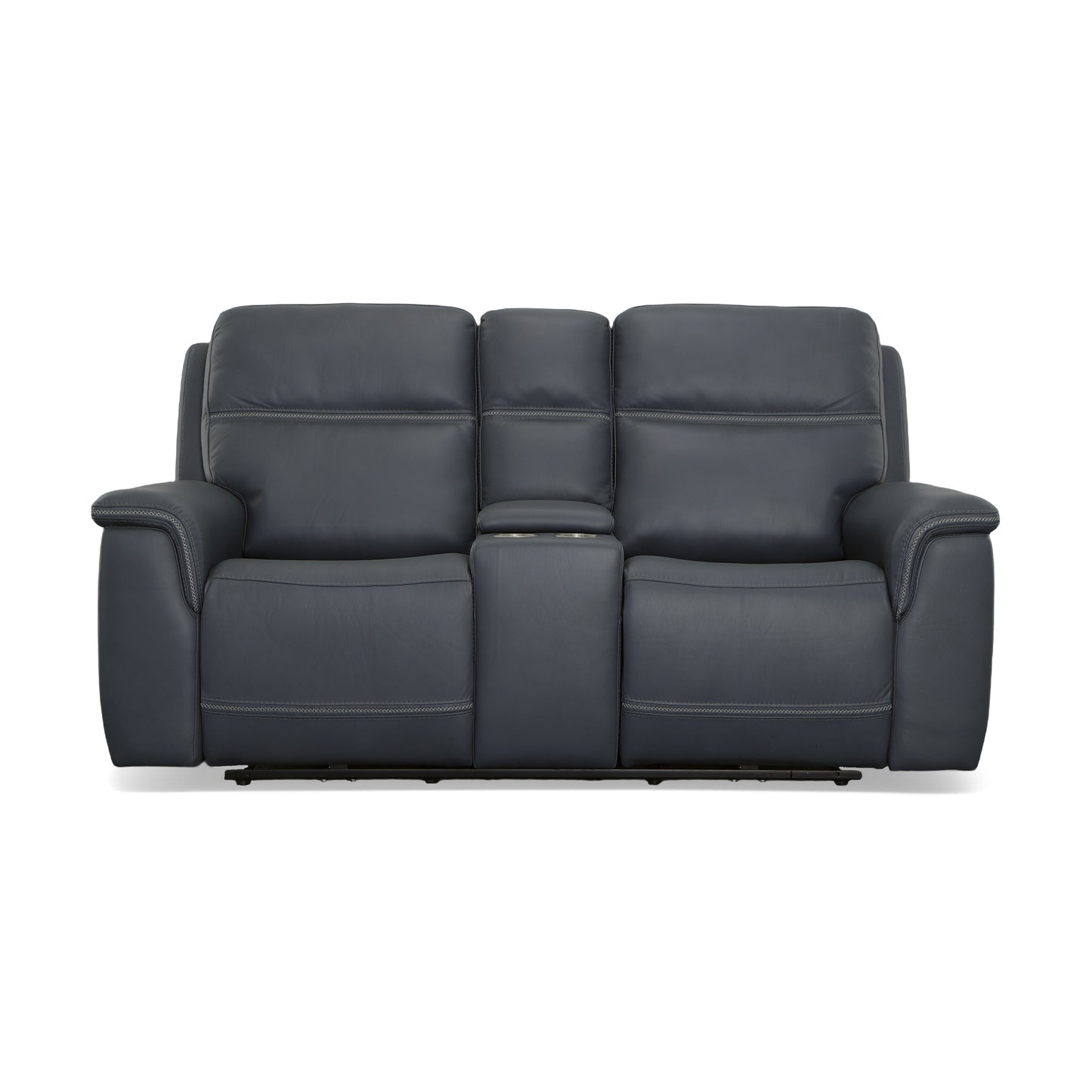 Flexsteel Sawyer Leather Pwr Recl Loveseat w/ Console, Pwr Hdrsts, Lumbar