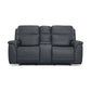 Flexsteel Sawyer Leather Pwr Recl Loveseat w/ Console, Pwr Hdrsts, Lumbar