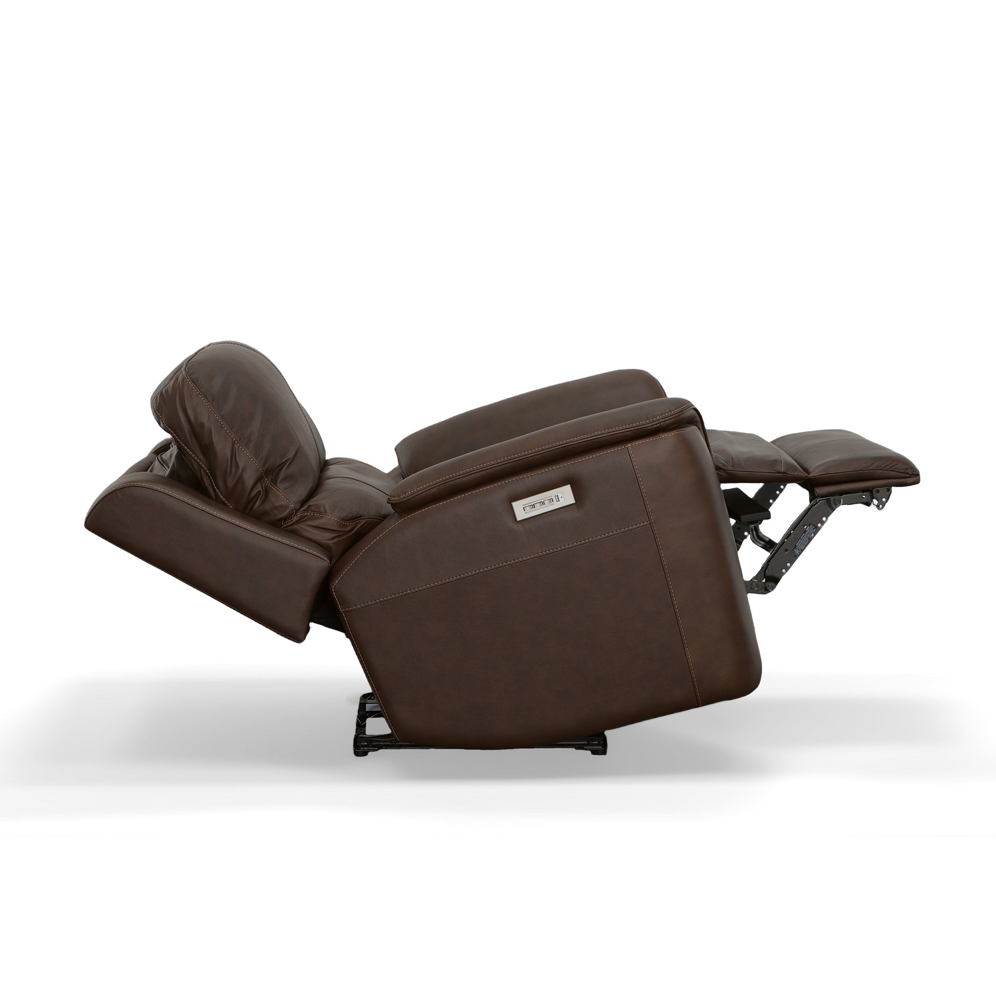 Flexsteel Henry Leather Power Recliner with Power Headrest & Lumbar