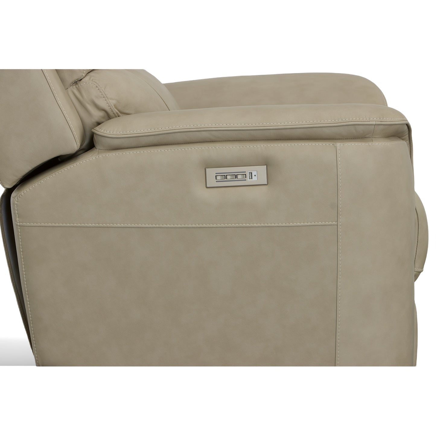 Flexsteel Henry Leather Power Recliner with Power Headrest & Lumbar