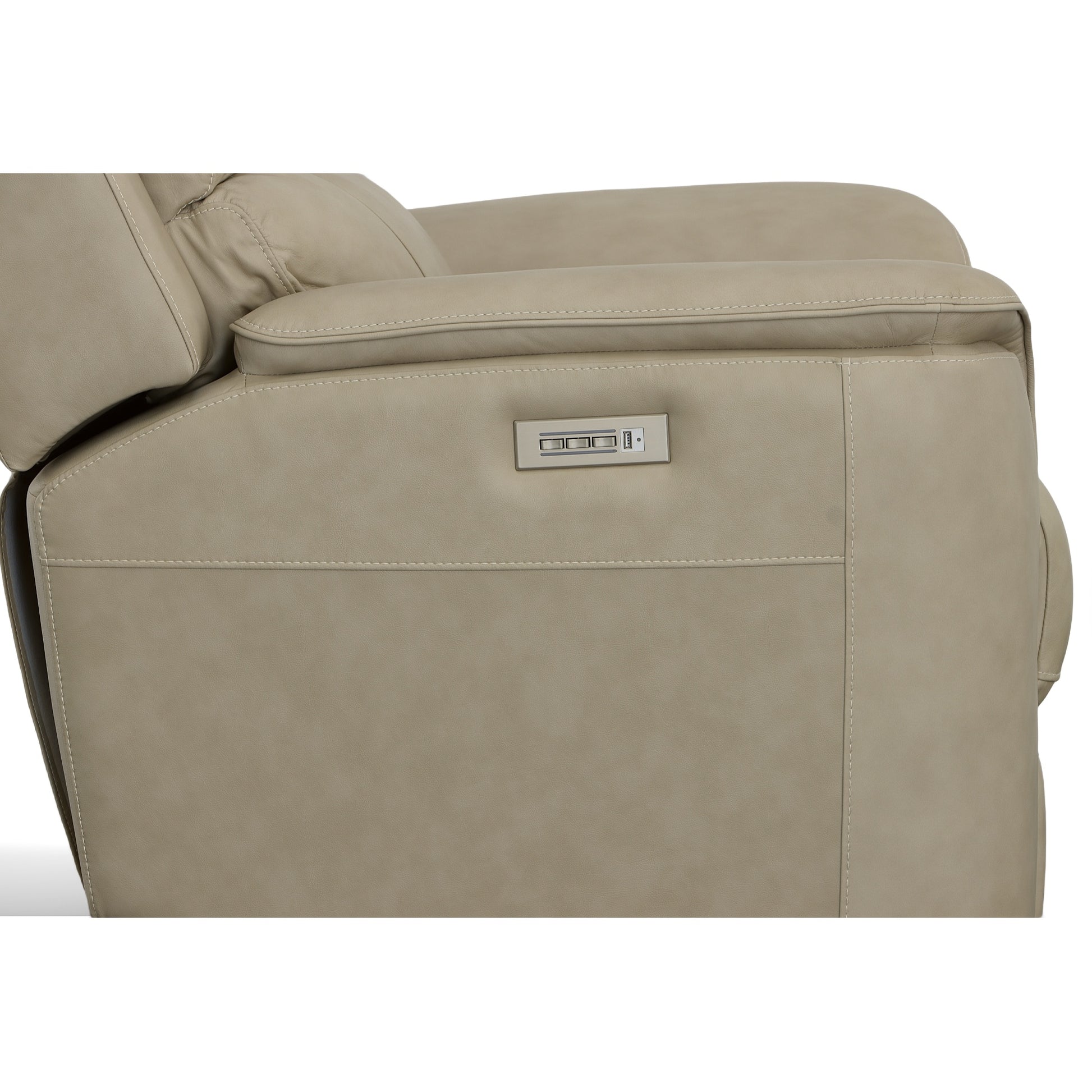 Flexsteel Henry Leather Power Recliner with Power Headrest & Lumbar