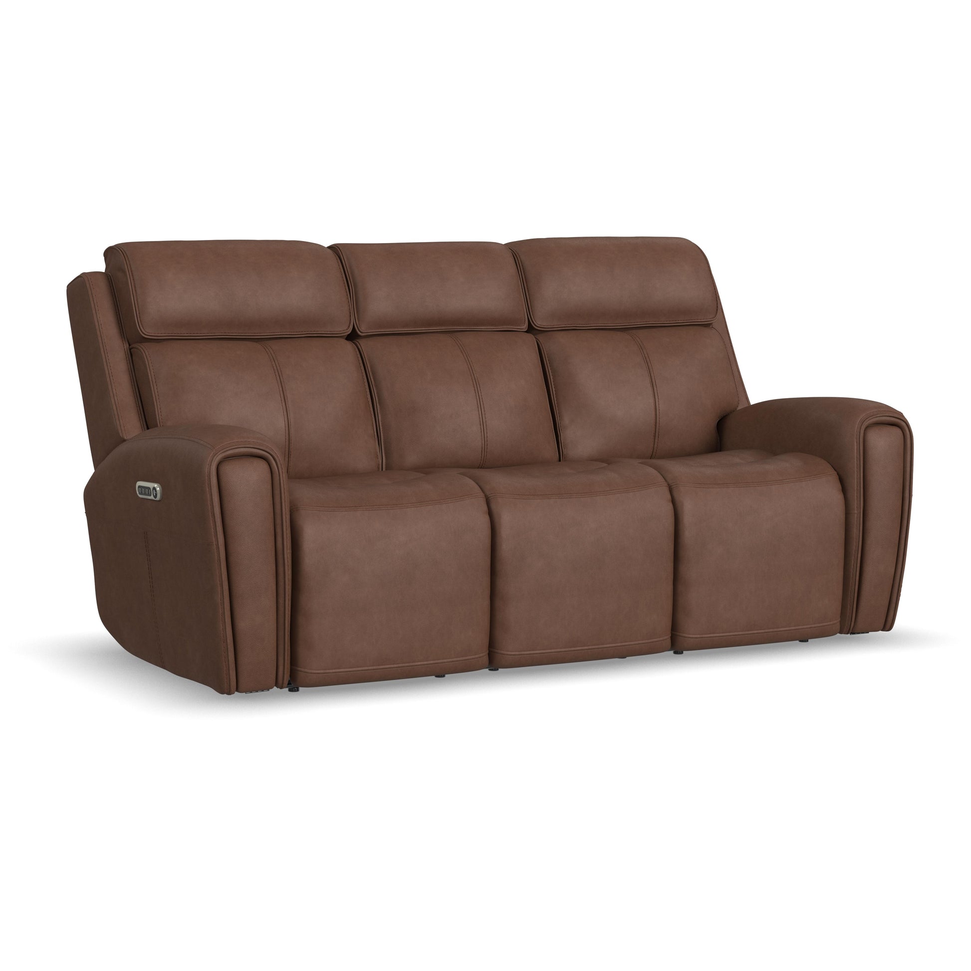 Flexsteel Warren Power Reclining Sofa with Console, Power Headrest & Lumbar