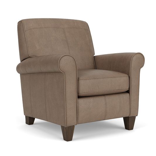Dana Leather High-Leg Recliner - Mushroom