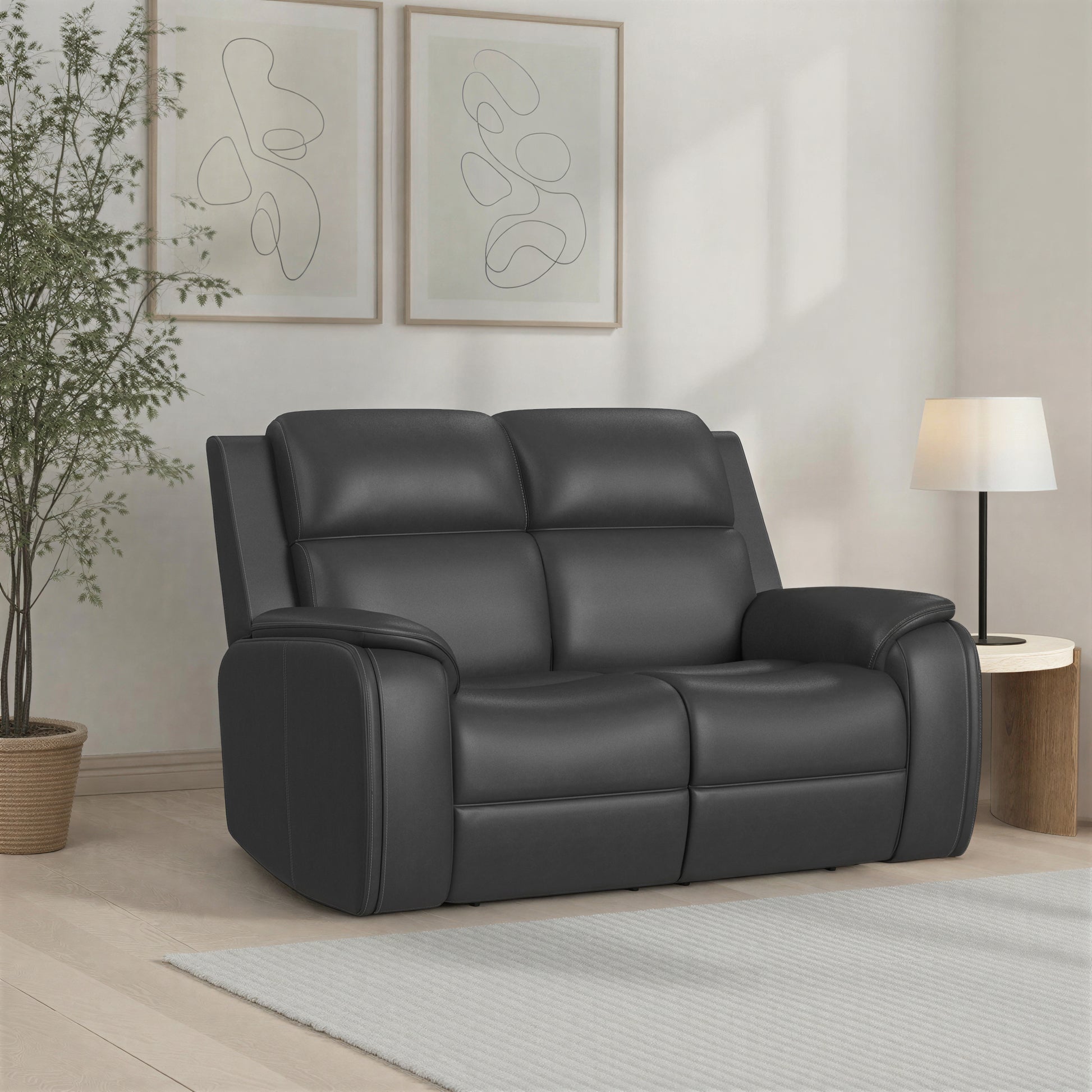 Flexsteel Ziggy Power Reclining Loveseat with Power Headrest, Lumbar, Heat & Massage