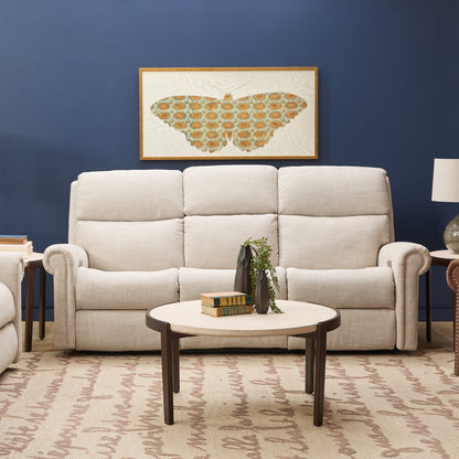 Flexsteel Bernard Power Reclining Sofa with Console, Power Headrest, & Lumbar