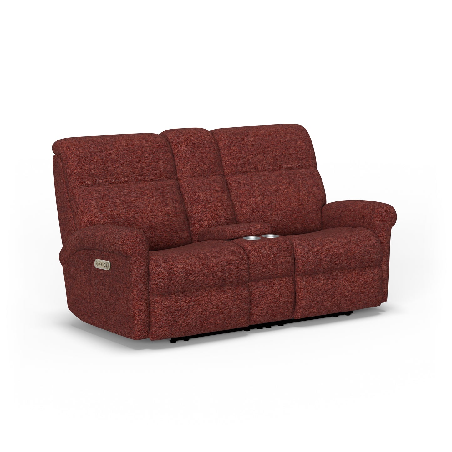 Flexsteel Davis Power Reclining Loveseat with Console & Power Headrests