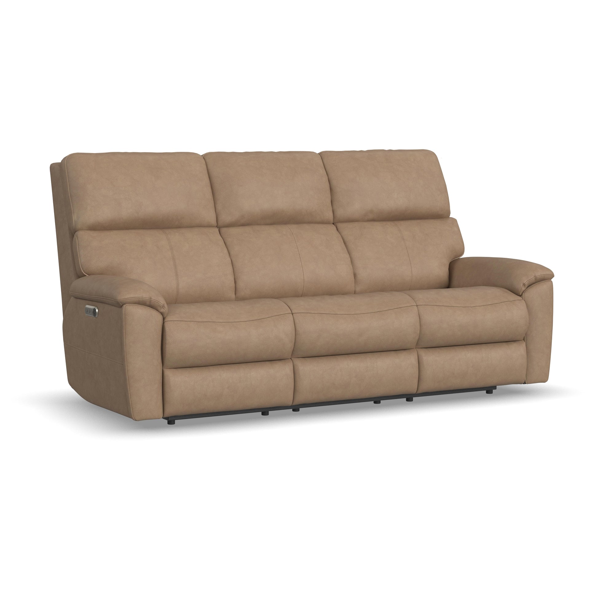 Flexsteel Porter Power Reclining Sofa with Console, Power Headrest, & Lumbar