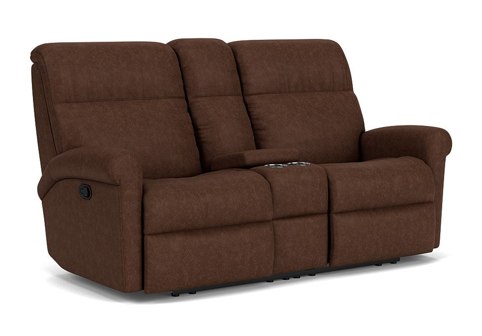 Flexsteel Davis Reclining Loveseat with Console
