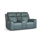 Flexsteel Vernon Power Reclining Loveseat with Console, Power Headrests, Lumbar, Heat & Massage