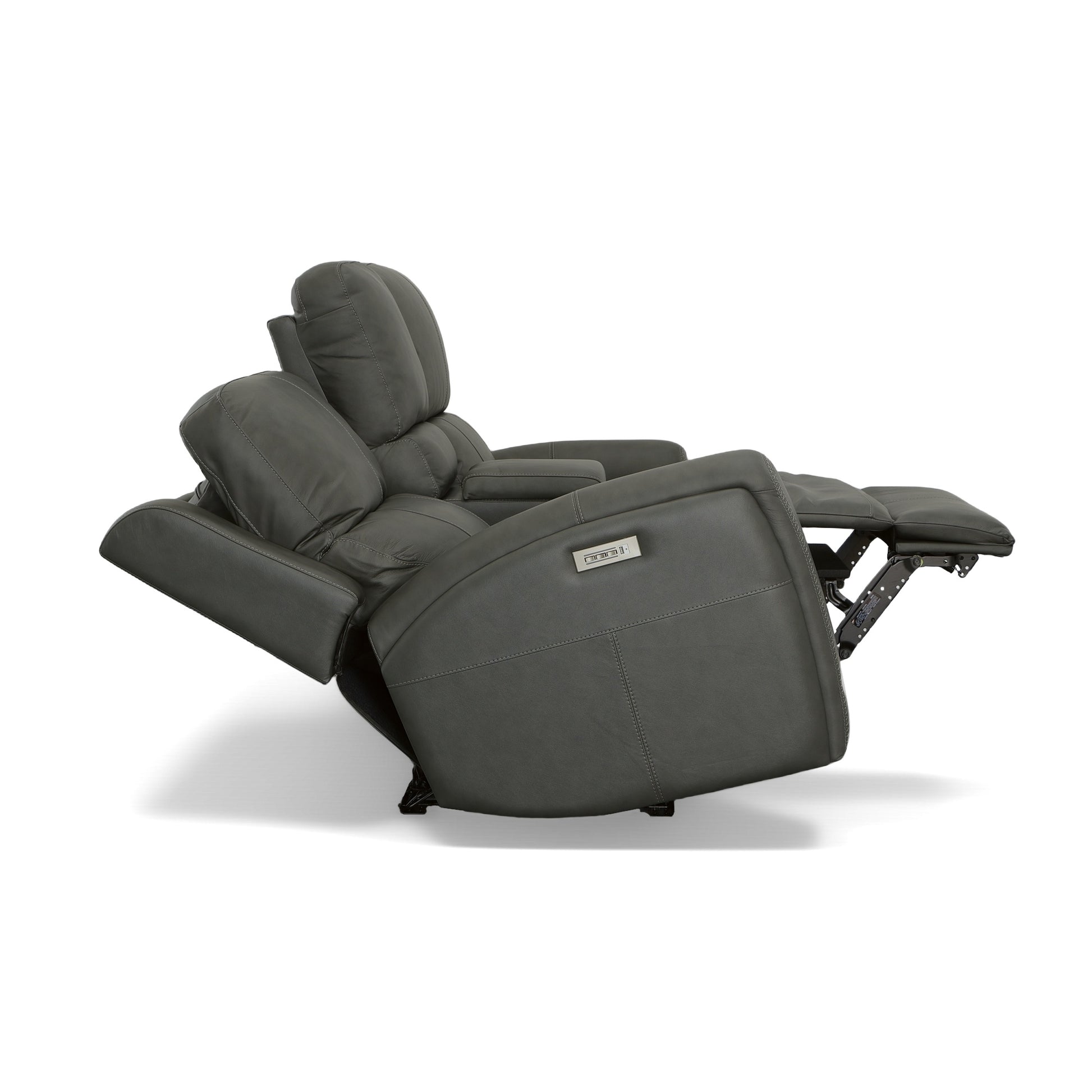 Flexsteel Linden Power Reclining Loveseat with Console & Power Headrests & Lumbar
