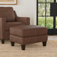 Finley Leather Ottoman - Rum
