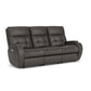 Strait Leather Power Reclining Sofa with Power Headrests - Smoke