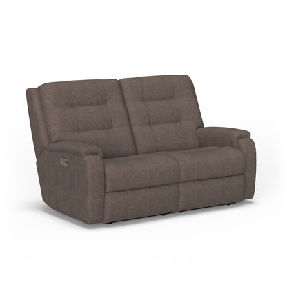 Flexsteel Arlo Power Reclining Loveseat with Power Headrest & Lumbar