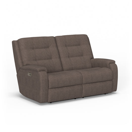 Flexsteel Arlo Power Reclining Loveseat with Power Headrest & Lumbar