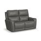 Flexsteel Carter Power Reclining Loveseat with Power Headrests & Lumbar