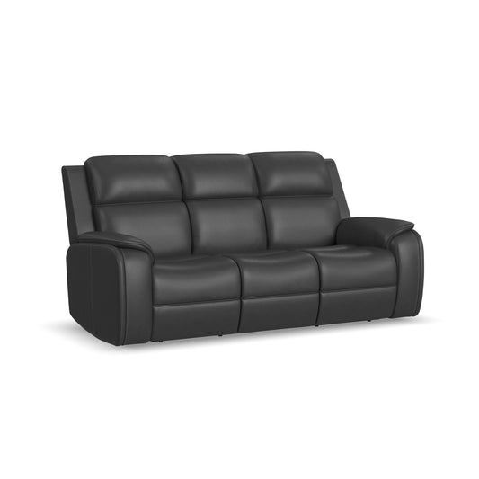 Flexsteel Ziggy Power Reclining Sofa with Power Headrest, Lumbar, Heat & Massage