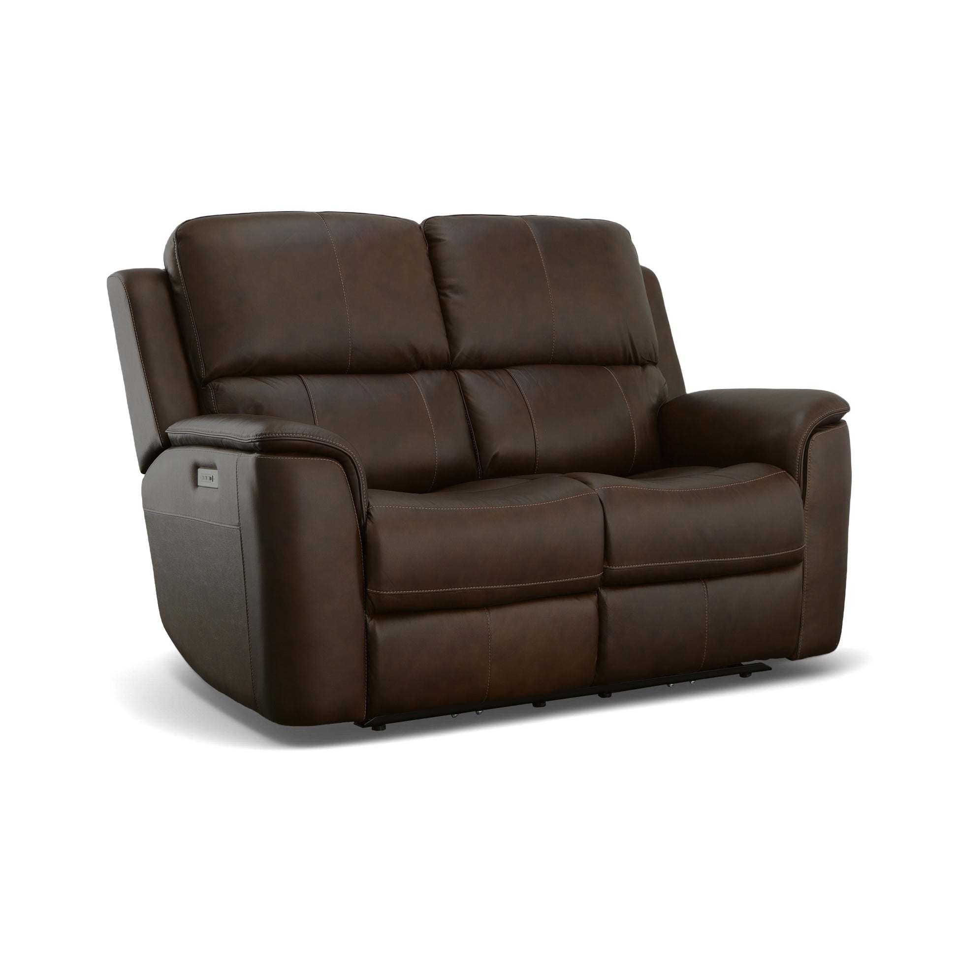 Flexsteel Henry Power Reclining Loveseat with Power Headrests & Lumbar