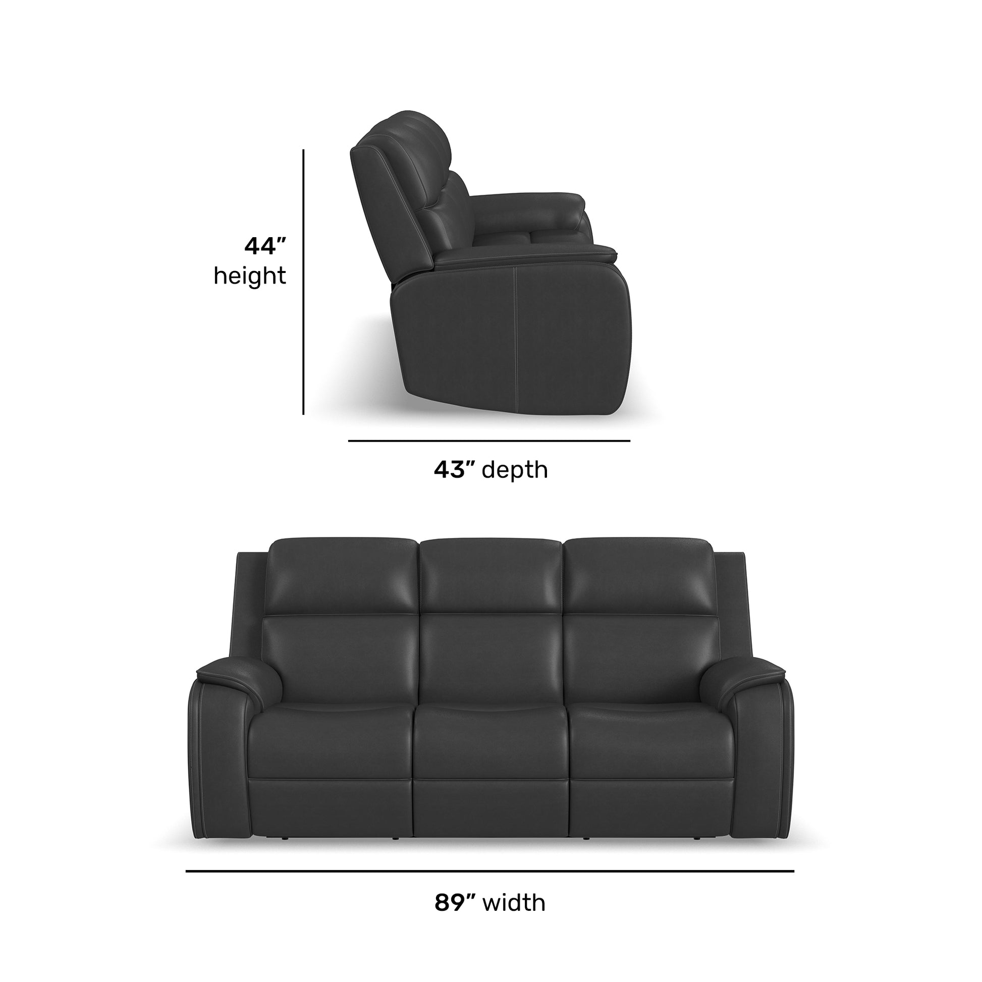 Flexsteel Ziggy Power Reclining Sofa with Power Headrest, Lumbar, Heat & Massage
