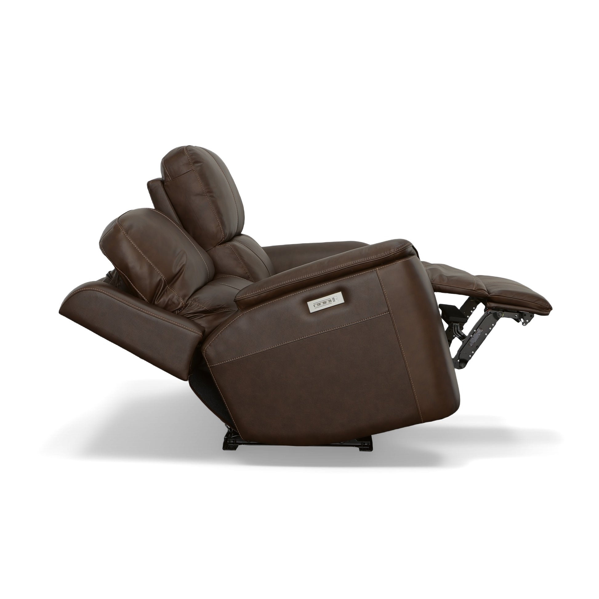 Flexsteel Henry Power Reclining Loveseat with Power Headrests & Lumbar