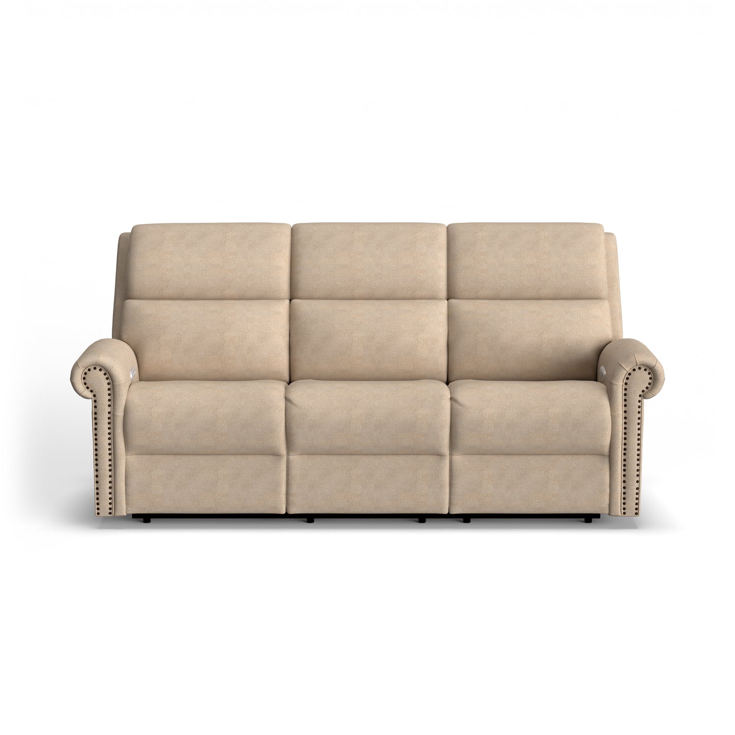 Flexsteel Bernard Power Reclining Sofa with Console, Power Headrest, & Lumbar