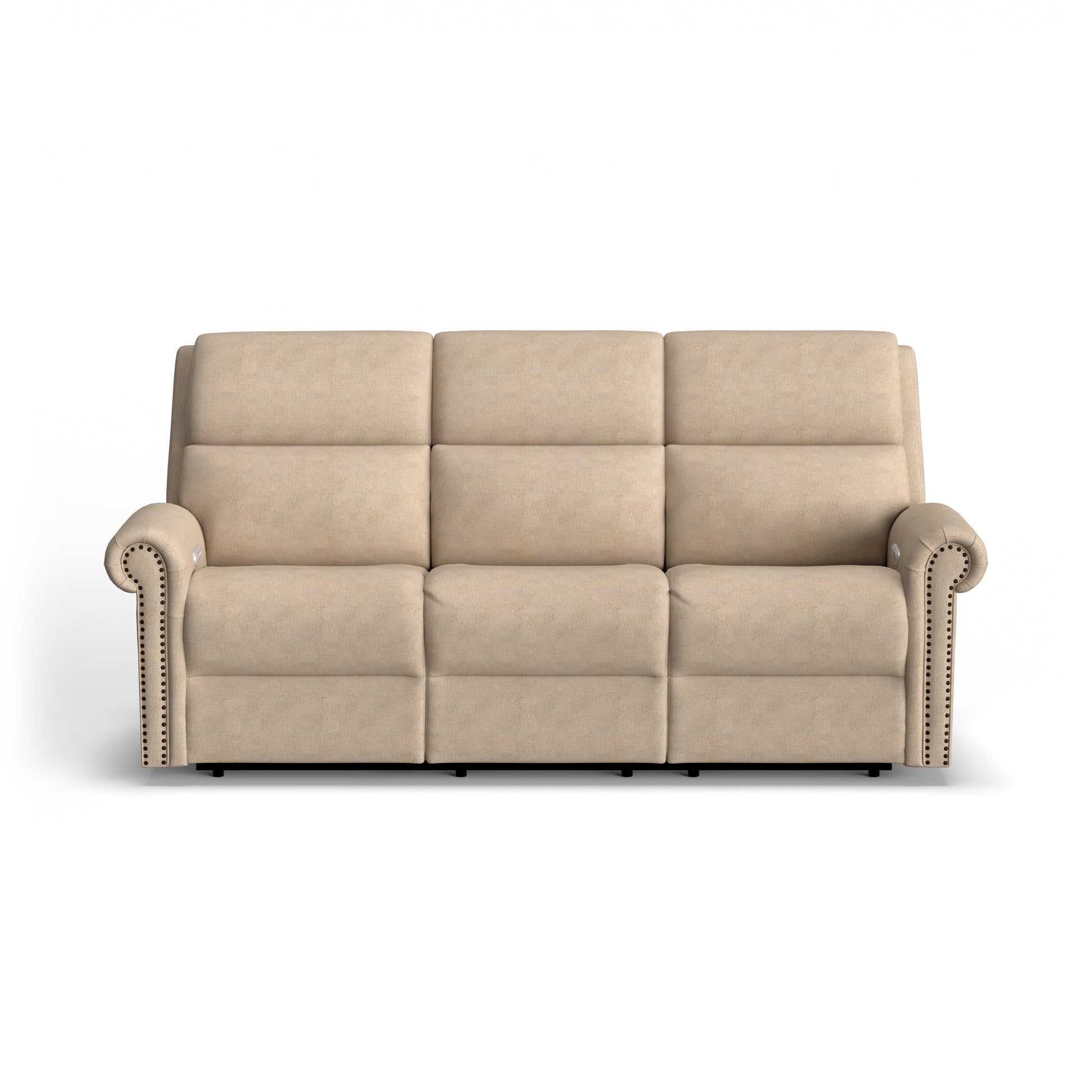 Flexsteel Bernard Power Reclining Sofa with Console, Power Headrest, & Lumbar