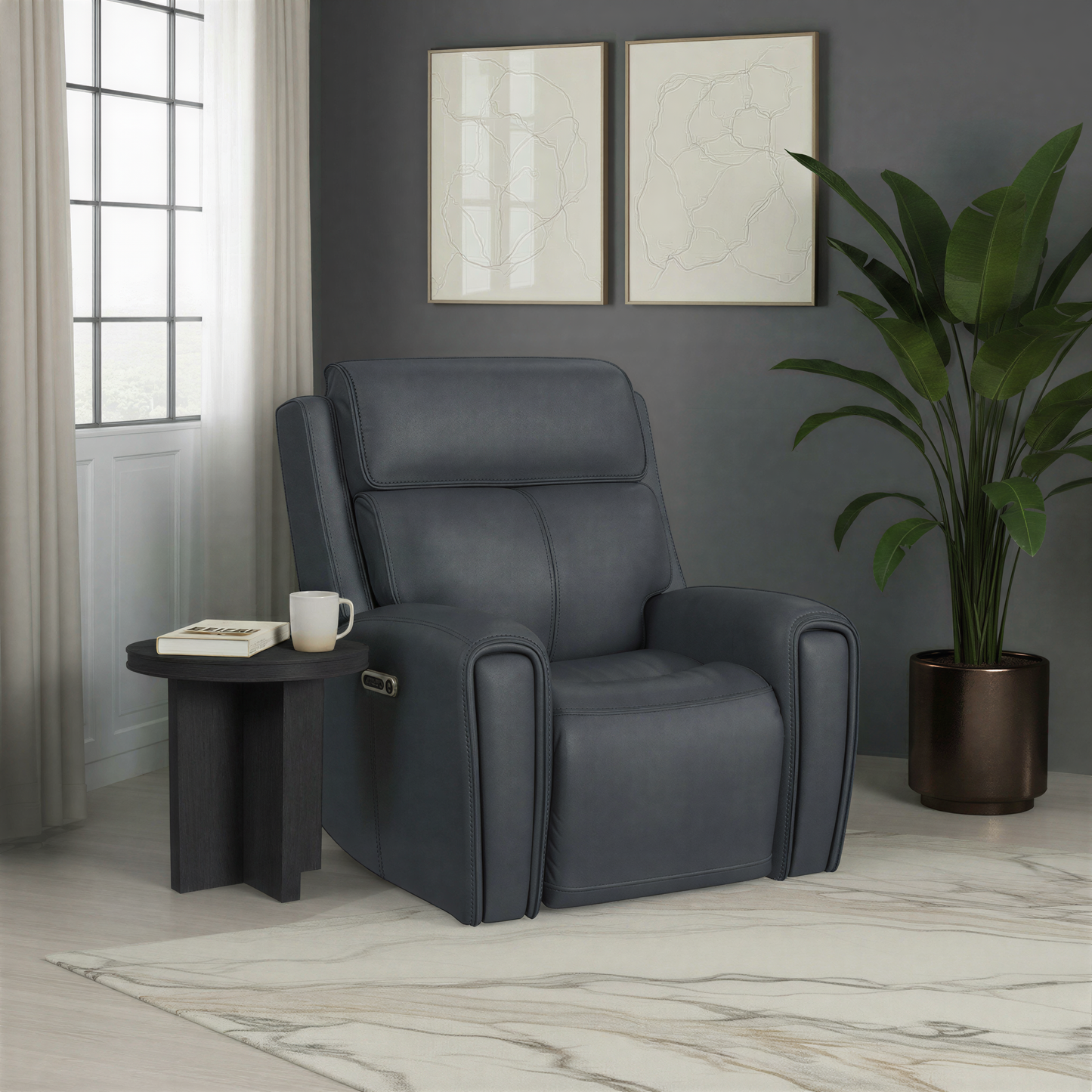 Flexsteel Warren Power Recliner with Power Headrest & Lumbar