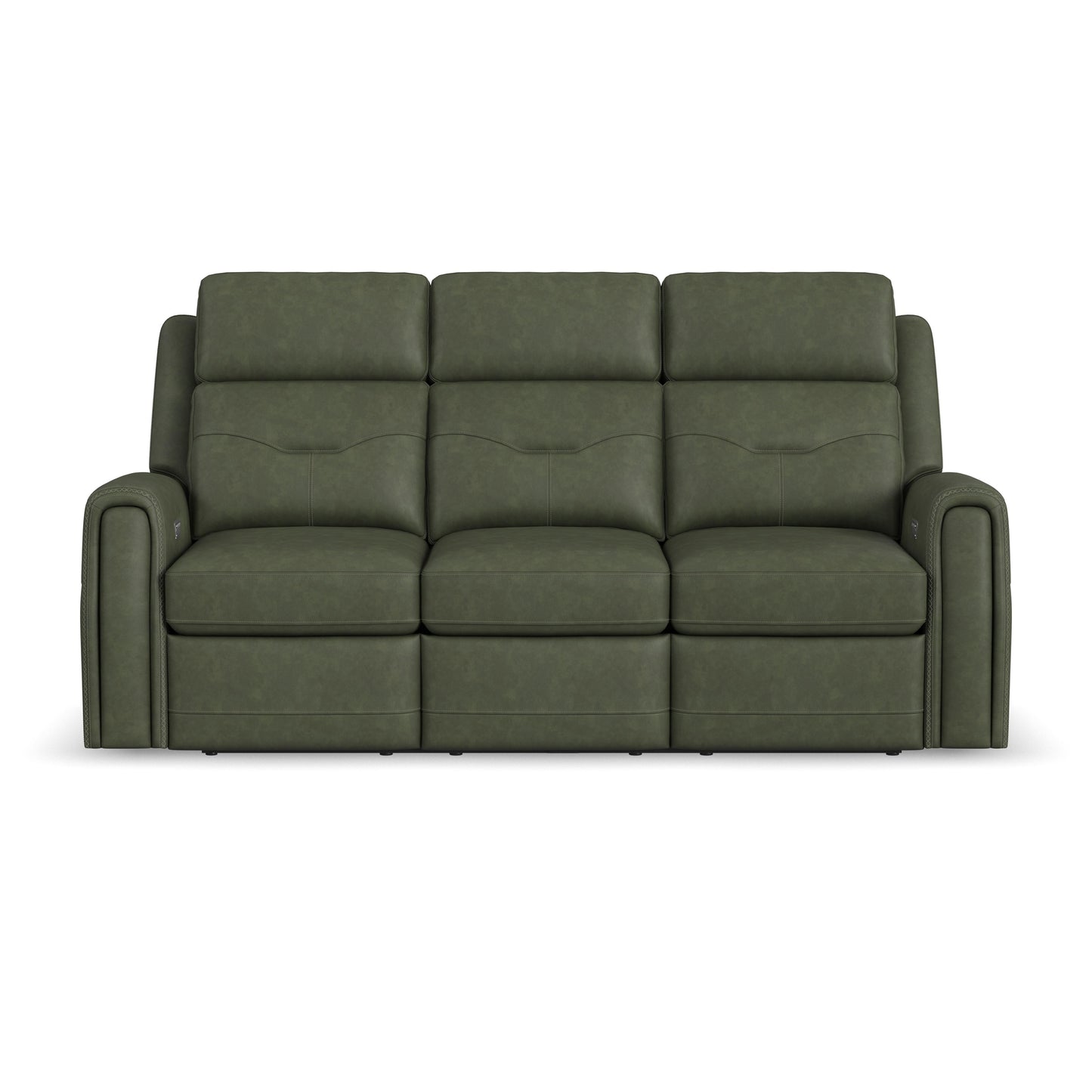 Flexsteel Felix Leather Power Reclining Sofa with Power Headrest, Lumbar, Heat & Massage