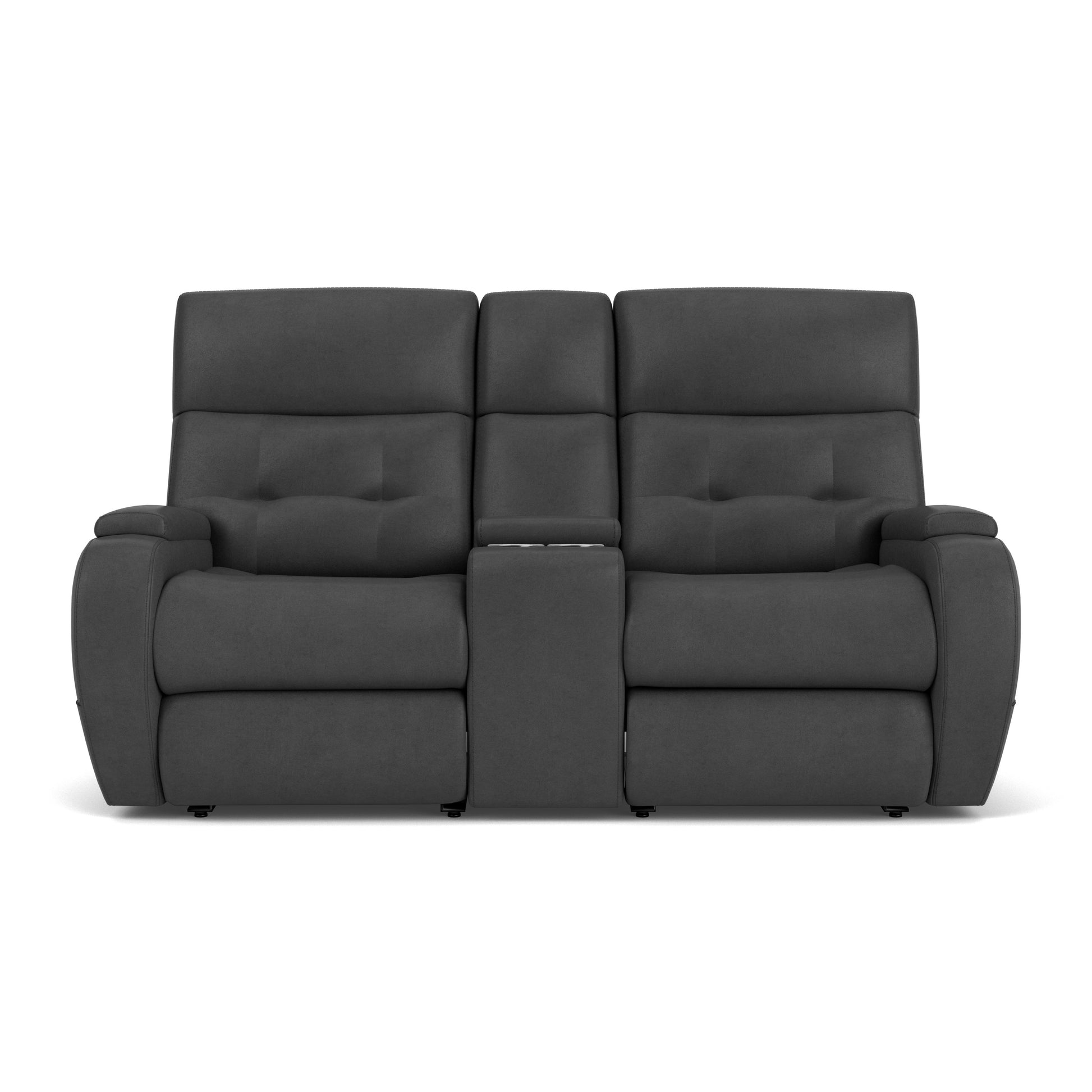 Flexsteel Strait Power Reclining Loveseat with Console & Power Headrests